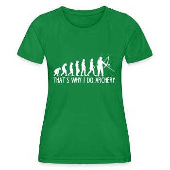 Bogenschießen Evolution - Frauen Funktions-T-Shirt - Kelly Green - Vorne - AI Model Female 172 dark (172cm)