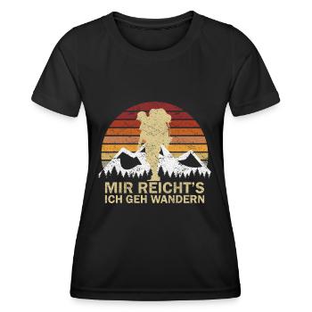 Wandern Trekking Wanderer - Frauen Funktions-T-Shirt - Schwarz - Vorne - AI Model Female 172 light (172cm)
