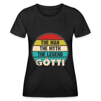 Götti Firmgötti Taufgötti Götti Fragen - Frauen Funktions-T-Shirt - Schwarz - Vorne - AI Model Female 172 light (172cm)