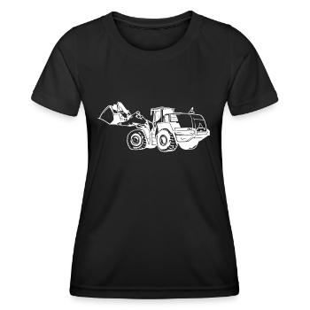 Machine de chargement silhouette sur pneus carrière - T-shirt sport Femme - noir - Devant - AI Model Female 172 light (172cm)