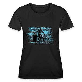 Vélo au lieu de voiture - T-shirt sport Femme - noir - Devant - AI Model Female 172 light (172cm)