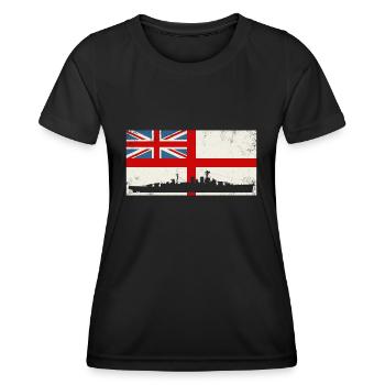 HMS HOOD British Navy - Frauen Funktions-T-Shirt - Schwarz - Vorne - AI Model Female 172 light (172cm)