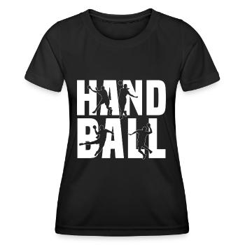 Handball Spieler Dabbing Handballer Sport Geschenk - Frauen Funktions-T-Shirt - Schwarz - Vorne - AI Model Female 172 light (172cm)