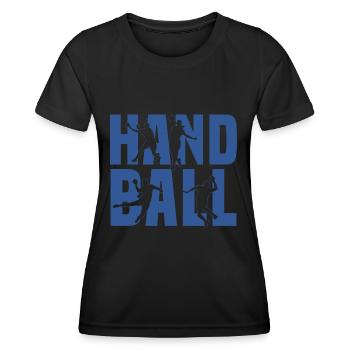 Handball Spieler Dabbing Handballer Sport Geschenk - Frauen Funktions-T-Shirt - Schwarz - Vorne - AI Model Female 172 light (172cm)