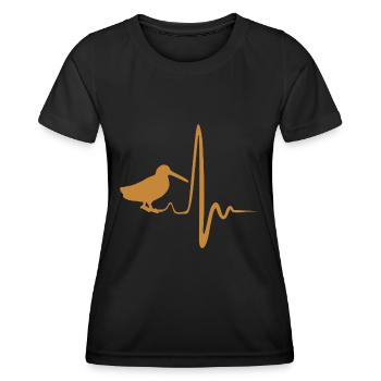 Oiseau bécasse heratbeat - T-shirt sport Femme - noir - Devant - AI Model Female 172 light (172cm)