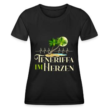 Teneriffa im Herzen Herzschlag Kanaren Spanien - Frauen Funktions-T-Shirt - Schwarz - Vorne - AI Model Female 172 light (172cm)