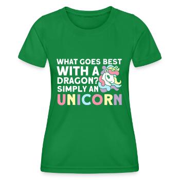 Unicorn Dragon Unicorn Unicorn Lovers - Women's Functional T-Shirt - kelly green - Front - AI Model Female 172 dark (172cm)