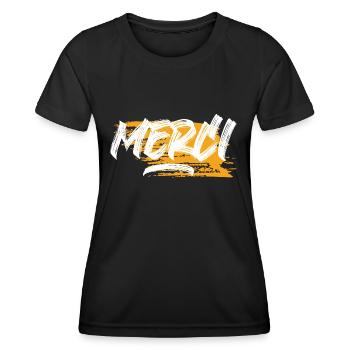 Merci - T-shirt sport Femme - noir - Devant - AI Model Female 172 light (172cm)