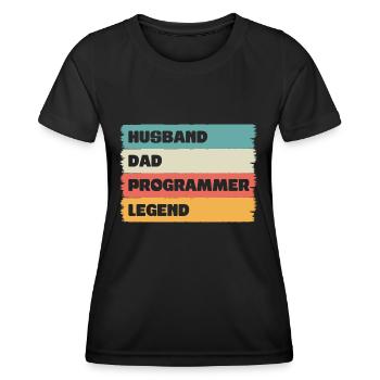 Husband Dad programmer Legend - Frauen Funktions-T-Shirt - Schwarz - Vorne - AI Model Female 172 light (172cm)