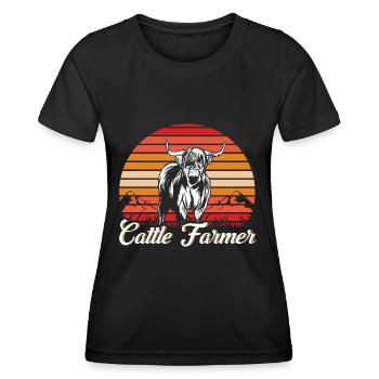 Schafzucht Landwirt Nutztier Schafe Geschenk - Frauen Funktions-T-Shirt - Schwarz - Vorne - AI Model Female 172 light (172cm)