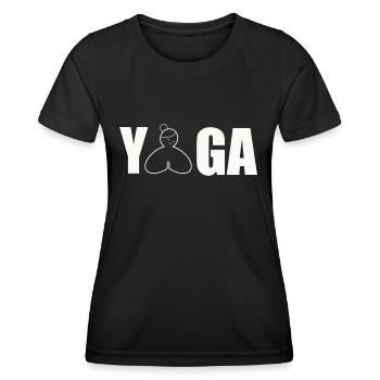 Yoga - zen - T-shirt sport Femme - noir - Devant - AI Model Female 172 light (172cm)