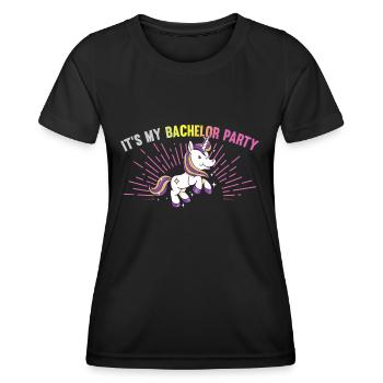 It's My Bachelor Party For Groom Unicorn Naughty - Frauen Funktions-T-Shirt - Schwarz - Vorne - AI Model Female 172 light (172cm)