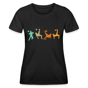 Football Footballeur Attaquant Garçons Coupe du Monde Hommes - T-shirt sport Femme - noir - Devant - AI Model Female 172 light (172cm)