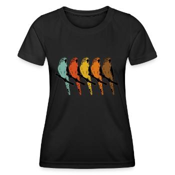 Budgerigar Perruche Oiseau Cadeau pour animaux de compagnie - T-shirt sport Femme - noir - Devant - AI Model Female 172 light (172cm)