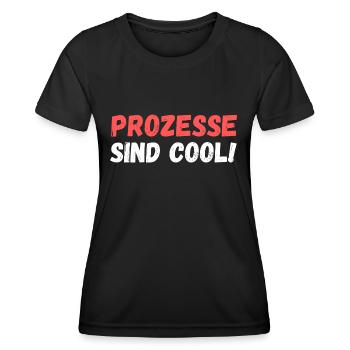 Prozesse sind cool - Frauen Funktions-T-Shirt - Schwarz - Vorne - AI Model Female 172 light (172cm)