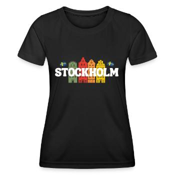 Stockholm - Frauen Funktions-T-Shirt - Schwarz - Vorne - AI Model Female 172 light (172cm)