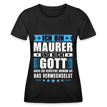 Ich bin Maurer und nicht Gott - Frauen Funktions-T-Shirt - Schwarz - Vorne - AI Model Female 172 light (172cm)