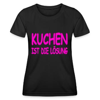 Kuchen - Frauen Funktions-T-Shirt - Schwarz - Vorne - AI Model Female 172 light (172cm)