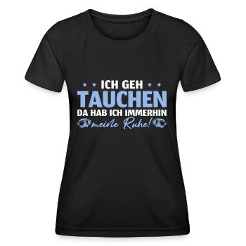 Tauchen Da hab ich meine Ruhe Taucher - Frauen Funktions-T-Shirt - Schwarz - Vorne - AI Model Female 172 light (172cm)