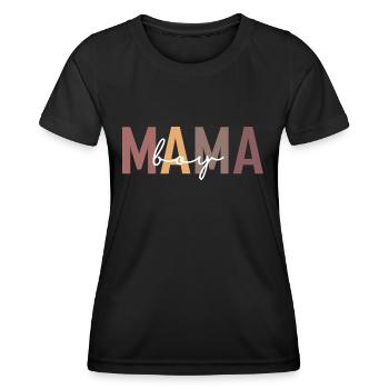 Mama boy Retro Women Mother's Day Mom Funny - Women's Functional T-Shirt - black - Front - AI Model Female 172 light (172cm)
