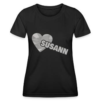 Susann als Liebe - Frauen Funktions-T-Shirt - Schwarz - Vorne - AI Model Female 172 light (172cm)
