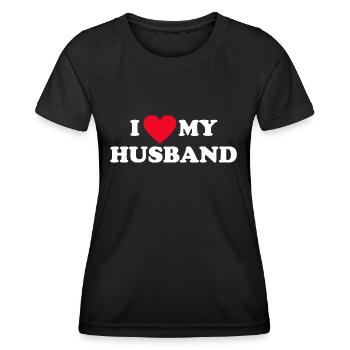 I Love My Husband - Frauen Funktions-T-Shirt - Schwarz - Vorne - AI Model Female 172 light (172cm)