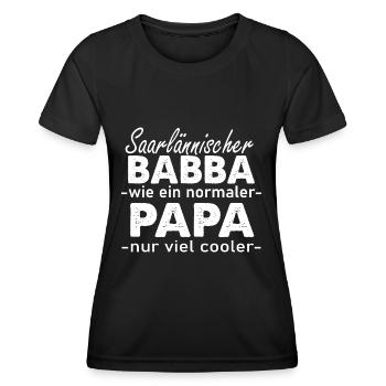 Saarländischer Papa Vater Vatertag Geschenk Saar - Frauen Funktions-T-Shirt - Schwarz - Vorne - AI Model Female 172 light (172cm)