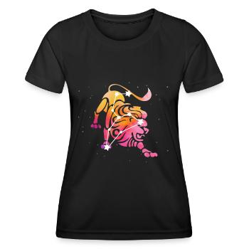 Lion Signe astrologique Horoscope Astrologie - T-shirt sport Femme - noir - Devant - AI Model Female 172 light (172cm)