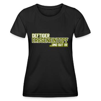 Deftiger Erbseneintopf - Frauen Funktions-T-Shirt - Schwarz - Vorne - AI Model Female 172 light (172cm)