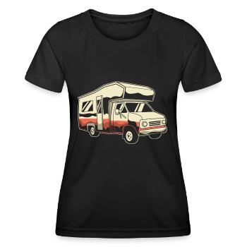 Caravane Camping-car Caravan Camper - T-shirt sport Femme - noir - Devant - AI Model Female 172 light (172cm)