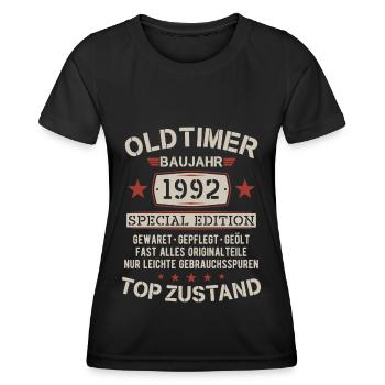 Oldtimer Baujahr 1992 Jahrgang Geburtstag Geschenk - Frauen Funktions-T-Shirt - Schwarz - Vorne - AI Model Female 172 light (172cm)