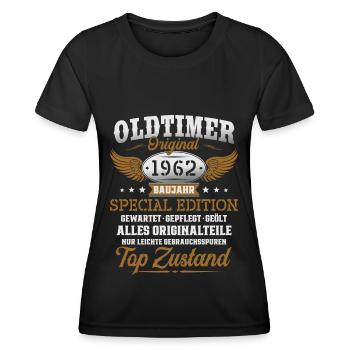 Oldtimer Baujahr 1962 Jahrgang Geburtstag Geschenk - Frauen Funktions-T-Shirt - Schwarz - Vorne - AI Model Female 172 light (172cm)