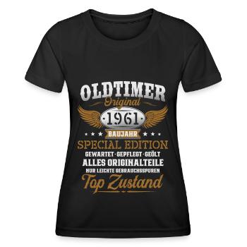 Oldtimer Baujahr 1961 Jahrgang Geburtstag Geschenk - Frauen Funktions-T-Shirt - Schwarz - Vorne - AI Model Female 172 light (172cm)