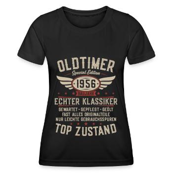 Oldtimer Baujahr 1956 Jahrgang Geburtstag Geschenk - Frauen Funktions-T-Shirt - Schwarz - Vorne - AI Model Female 172 light (172cm)