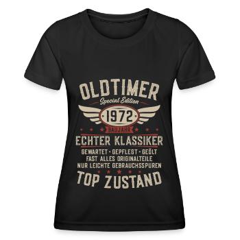 Oldtimer Baujahr 1972 Jahrgang Geburtstag Geschenk - Frauen Funktions-T-Shirt - Schwarz - Vorne - AI Model Female 172 light (172cm)