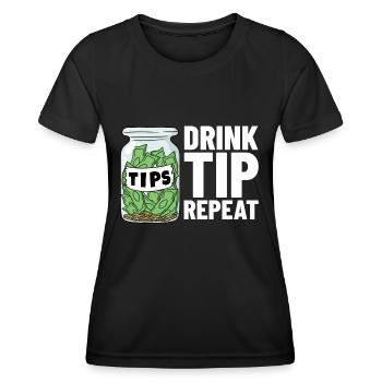 Barkeeper Trinkgeldgefäß Trinkgeld Kellner - Frauen Funktions-T-Shirt - Schwarz - Vorne - AI Model Female 172 light (172cm)