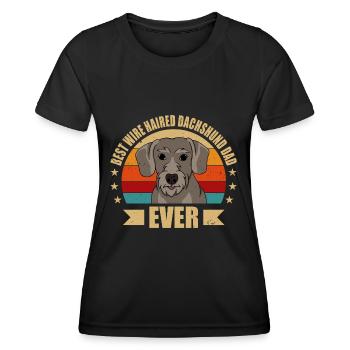 Rough-haired Dachshund Papa - Women's Functional T-Shirt - black - Front - AI Model Female 172 light (172cm)