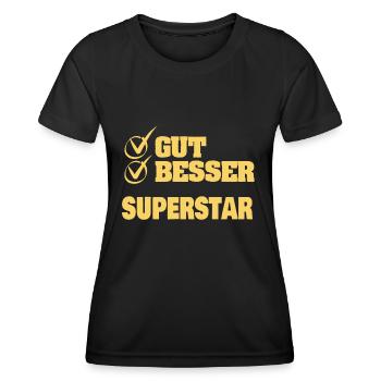 Bonne meilleure superstar - T-shirt sport Femme - noir - Devant - AI Model Female 172 light (172cm)