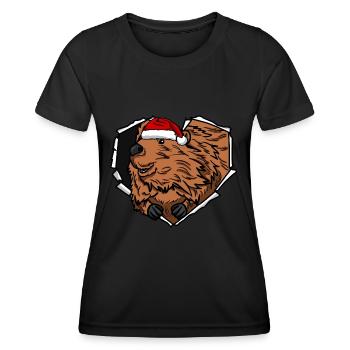 Biber Riss zerrissen Lochmütze - Frauen Funktions-T-Shirt - Schwarz - Vorne - AI Model Female 172 light (172cm)