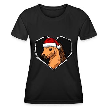 Pony Riss zerrissen Lochmütze - Frauen Funktions-T-Shirt - Schwarz - Vorne - AI Model Female 172 light (172cm)