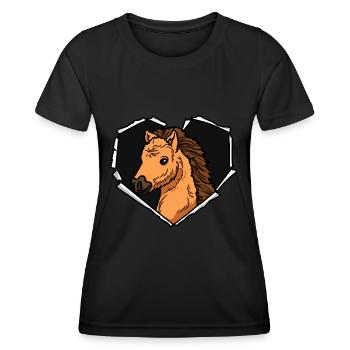 Pony Crack Torn Hole Heart Pony Face - Women's Functional T-Shirt - black - Front - AI Model Female 172 light (172cm)
