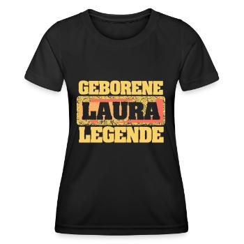 Laura - Frauen Funktions-T-Shirt - Schwarz - Vorne - AI Model Female 172 light (172cm)