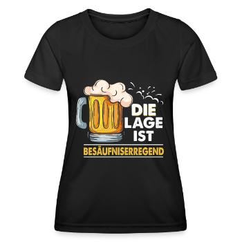 Die Lage ist besäufniserregend - Frauen Funktions-T-Shirt - Schwarz - Vorne - AI Model Female 172 light (172cm)