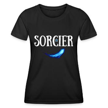 SORCIER JDR SORTILEGE - T-shirt sport Femme - noir - Devant - AI Model Female 172 light (172cm)