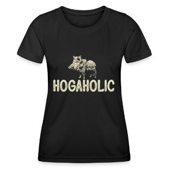 Chasse au sanglier chasseur sanglier - T-shirt sport Femme - noir - Devant - AI Model Female 172 light (172cm)