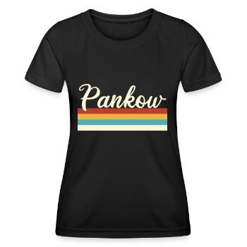 Pankow - Berlin - Retro - Vintage - Balken - Frauen Funktions-T-Shirt - Schwarz - Vorne - AI Model Female 172 light (172cm)