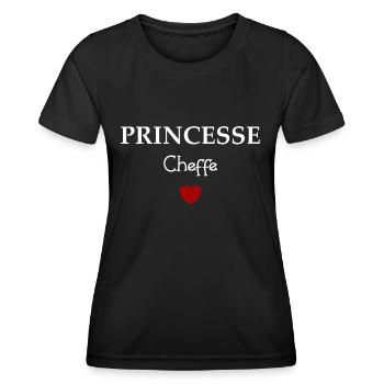 Princesse Cheffe - T-shirt sport Femme - noir - Devant - AI Model Female 172 light (172cm)