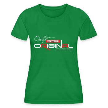 Original Black Design Streetwear Shirt Denim Style - Frauen Funktions-T-Shirt - Kelly Green - Vorne - AI Model Female 172 dark (172cm)