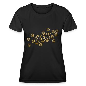 prénom Leeni - T-shirt sport Femme - noir - Devant - AI Model Female 172 light (172cm)