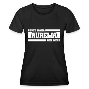 Geschenk für Aurelia - Frauen Funktions-T-Shirt - Schwarz - Vorne - AI Model Female 172 light (172cm)